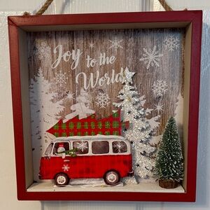 Festive Red Holiday Shadow Box with Light